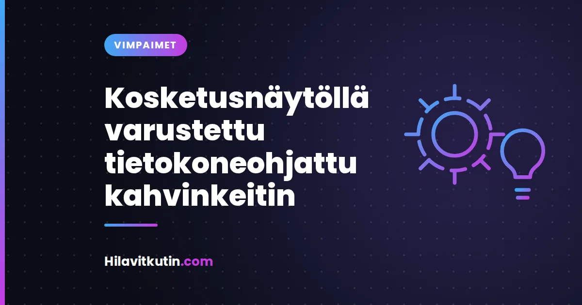 Kosketusnäytöllä varustettu tietokoneohjattu kahvinkeitin
