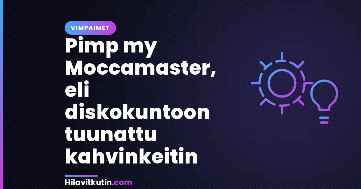 Pimp my Moccamaster, eli diskokuntoon tuunattu kahvinkeitin