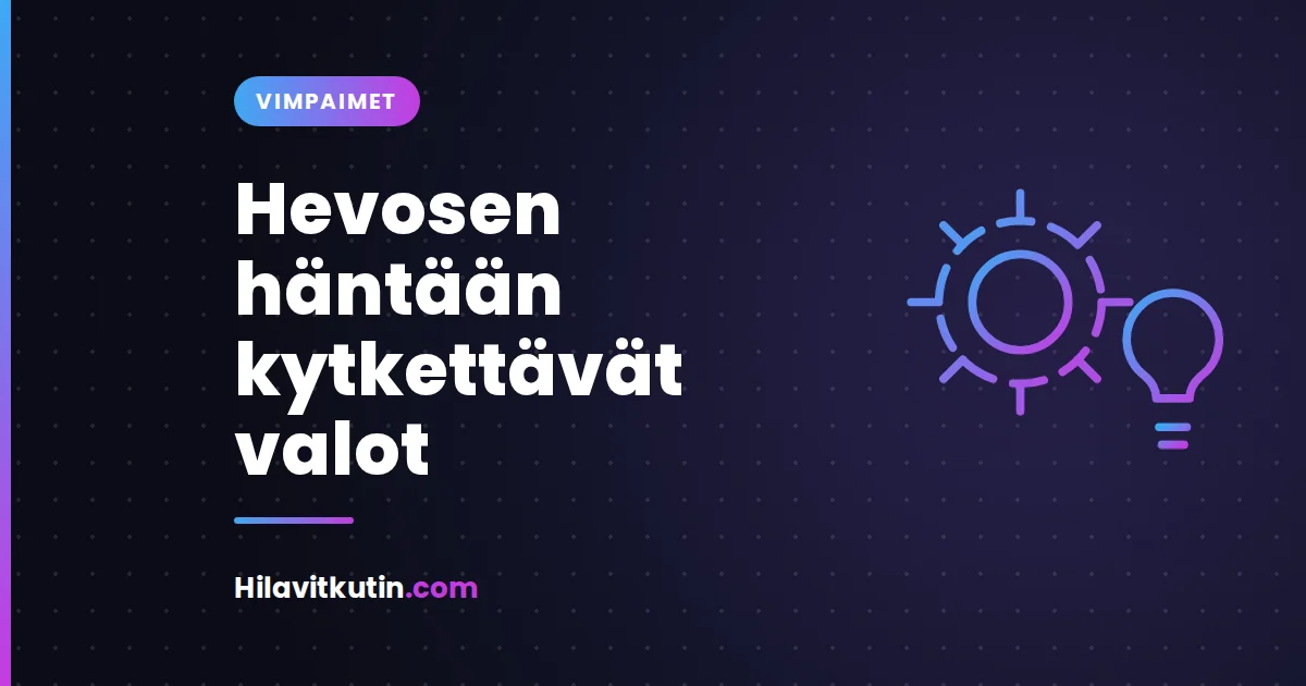 Hevosen häntään kytkettävät valot