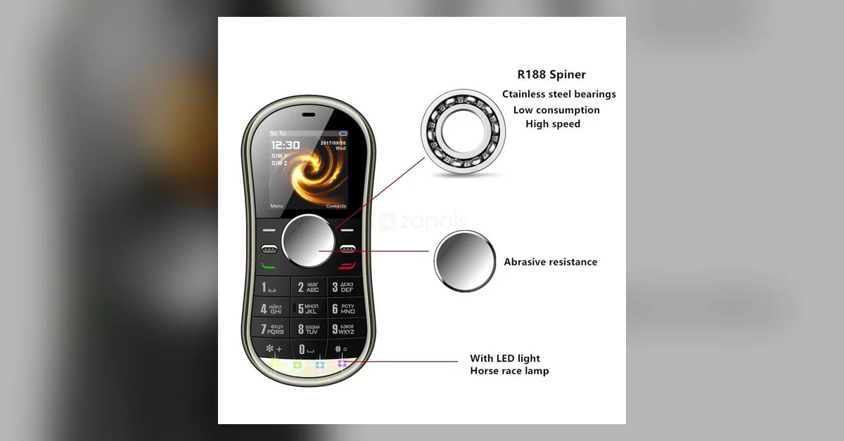 Servo S08 Fidget Spinner -stressivimputin ja puhelin yhdistettynä