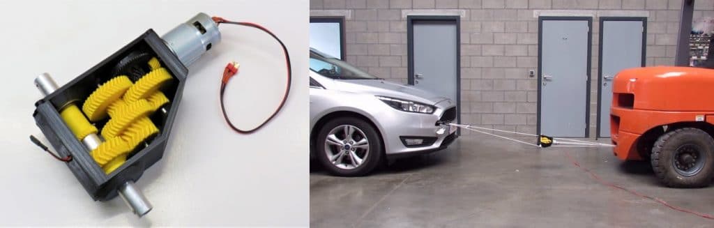 Auton vetäminen pikkumoottorilla