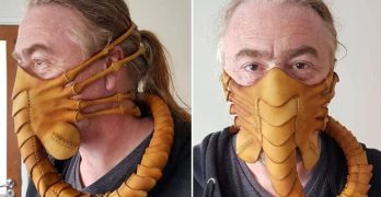 Hupaisa Alien Facehugger -kasvomaski pitää A. virukset poissa, B. Ihmiset kaukana