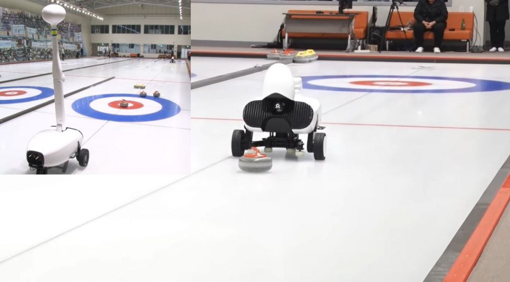 Heitto ja pikkukuvassa radan päässä oleva kamerayksikkö