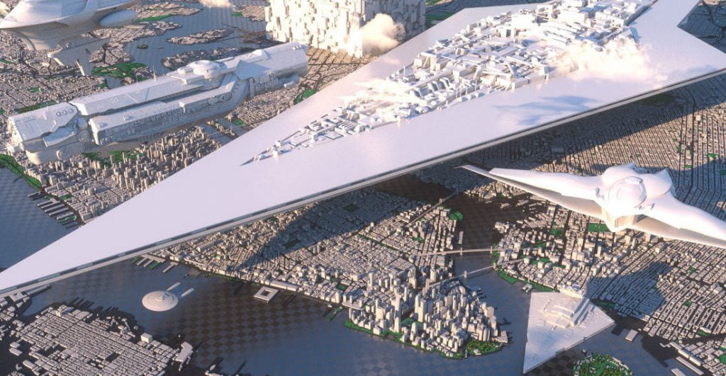 Fiktiivisten avaruusalusten kokovertailu