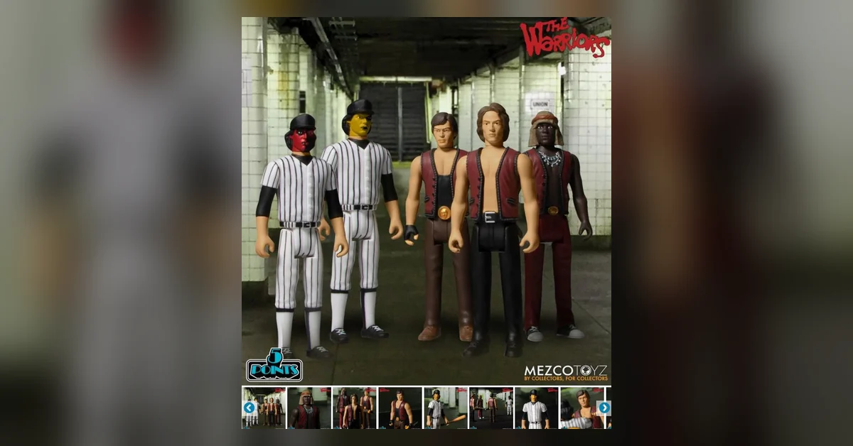 The Warriors 1979 -elokuva-action-figuurisetti — 3 warriorsia, 2 pesäpallojengiläistä