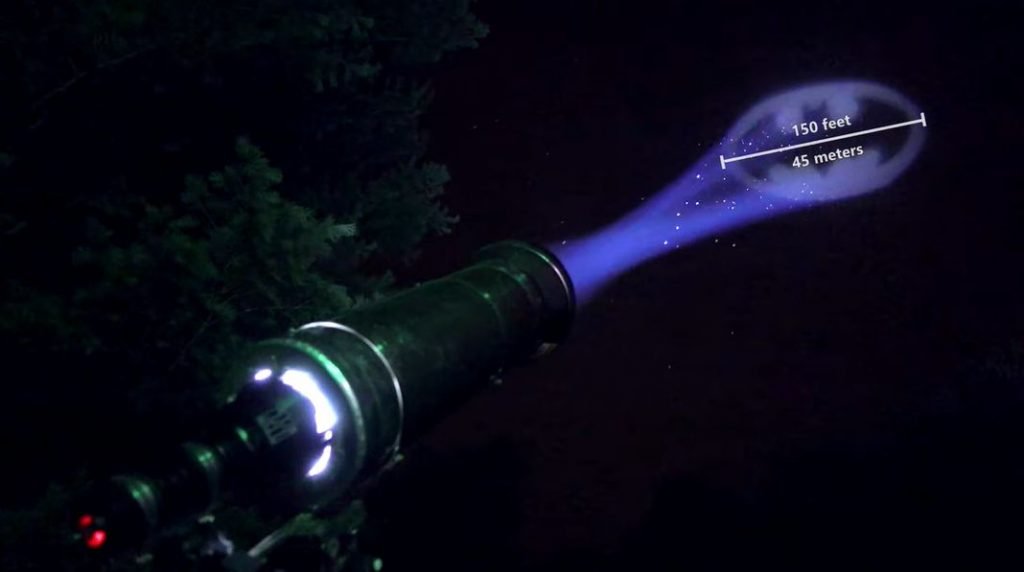 Homemade Batsignal Reaches the Clouds (and how to make an image projector for yourself!)