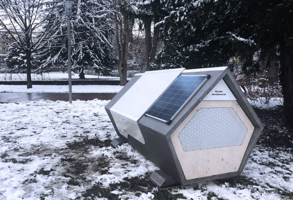 This German City Has Two Solar-Powered Capsules To Help Homeless People Stay Warm