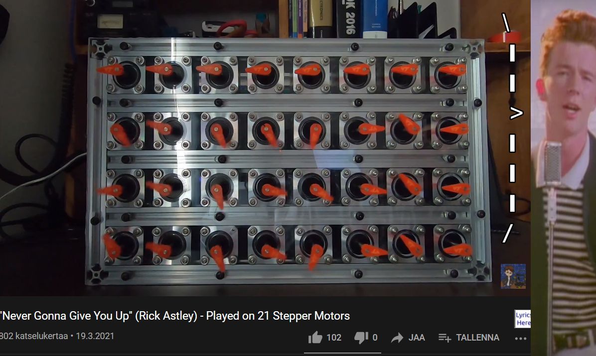 Never Gonna Give You Up (Rick Astley) - Played on 21 Stepper Motors