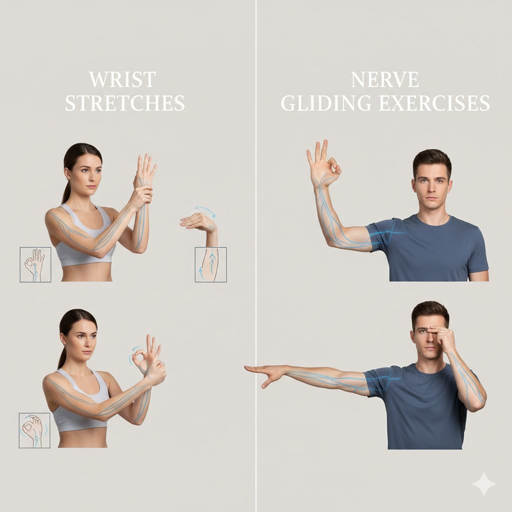 Miksi käsi puutuu: Kotihoito ja harjoitukset