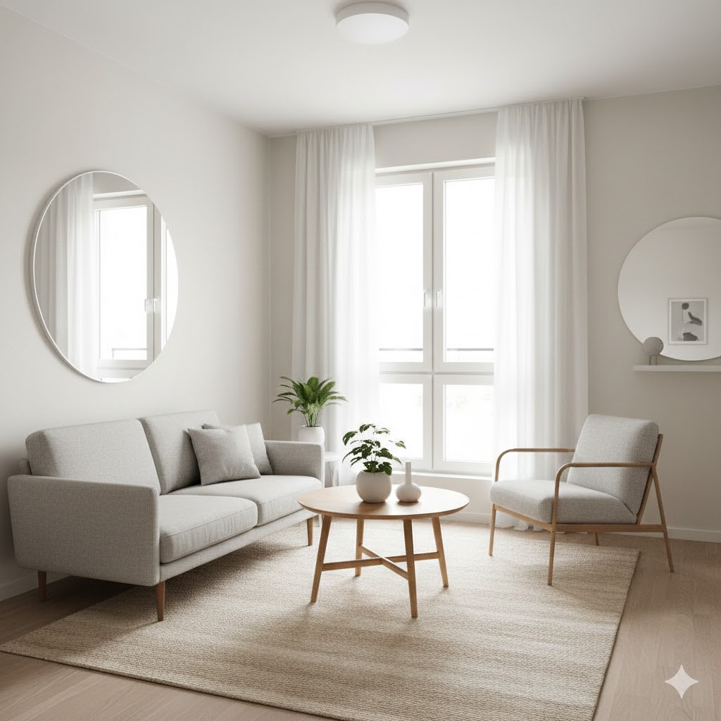 Pienen olohuoneen sisustus