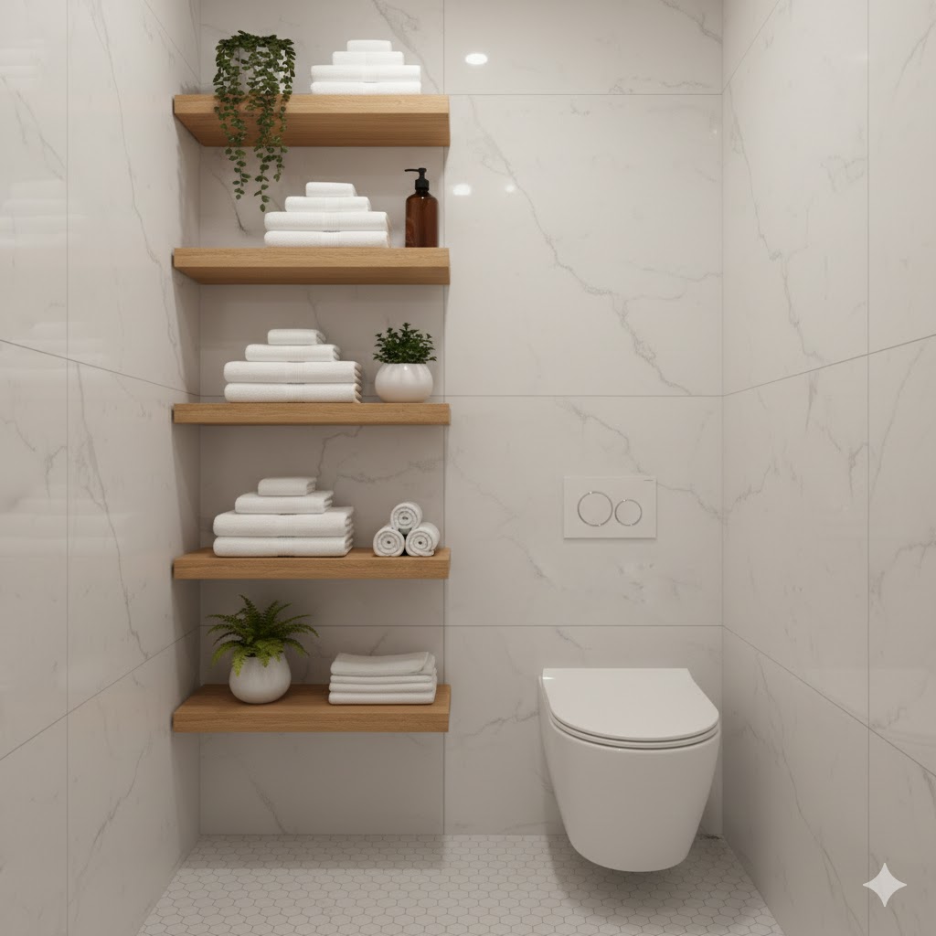 Pieni wc sisustus: valkoinen